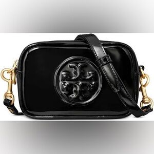 Tory Burch Perry Bombé Patent Mini Crossbody Bag in Black Patent